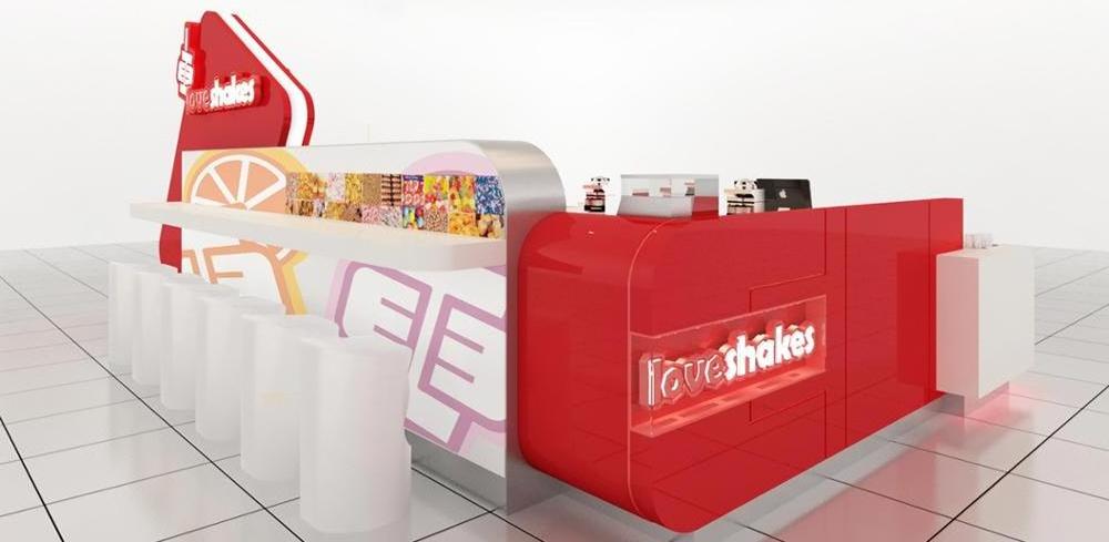 Customized Ice Cream Kiosk Fast Food Kiosk Furniture Ice Cream Showcase