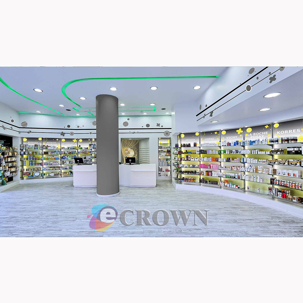 Led drugstore shop showcase Locking Door pharmacy cabinet