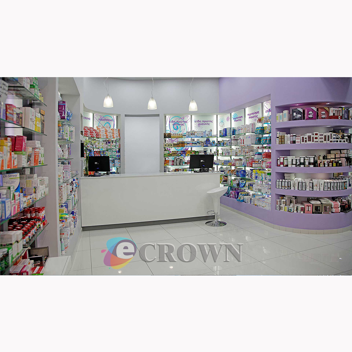 Led drugstore shop showcase Locking Door pharmacy cabinet