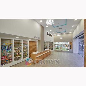 Whole shop showcase drugs shop Mdf Veneer drugstore shop medicine counter pharmacy Wall case medical counter