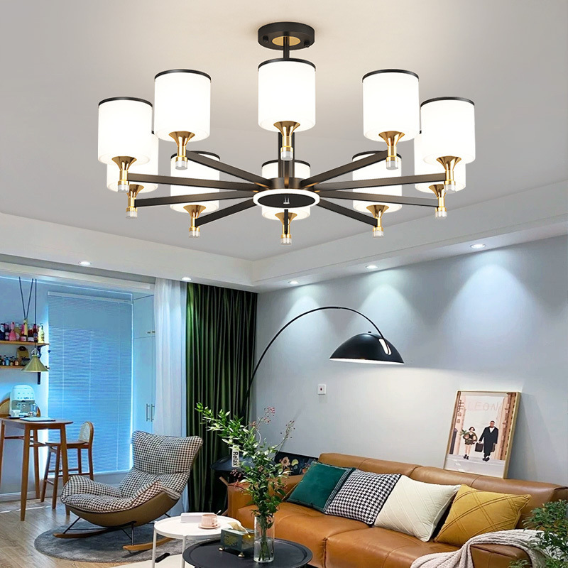 Classic Design Metal Bands Candle Pendant Ceiling Light Oil Rubbed Bronze 8 Lights Chandelier For Hotel Home Bar