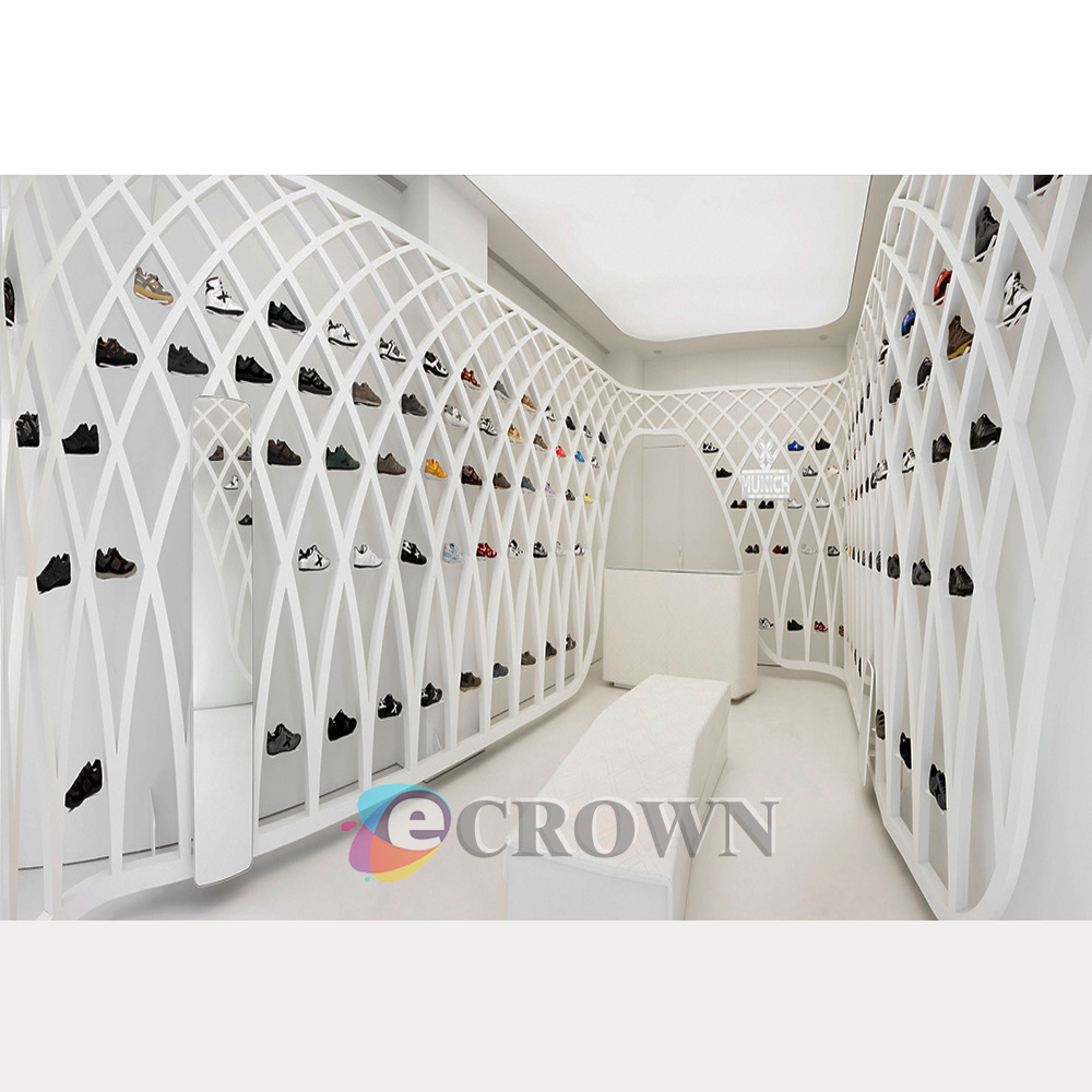 Shoe Elegant Full Enclosed boot shop design And boot kiosk Case Showcase Display Cabinet