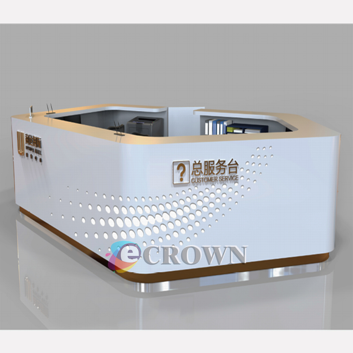 Shop design display Laminated shop Toughened counter