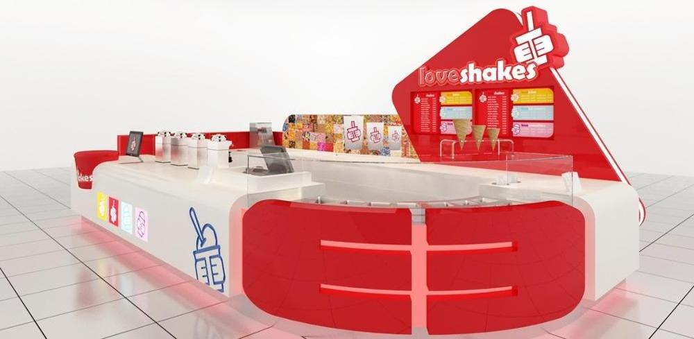 Customized Ice Cream Kiosk Fast Food Kiosk Furniture Ice Cream Showcase