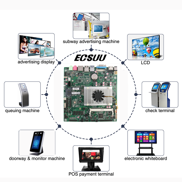 ECSUU Intel 3855u 4th gen motherboard ddr4 SATA sim slot cpu combo industrial pc desktop motherboard 100 tested support 4K