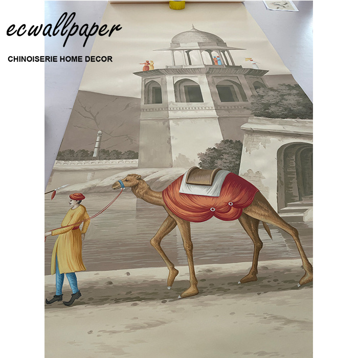 Good Price Early View Of India - Panoramic Murals Hand Painted Wallpapers