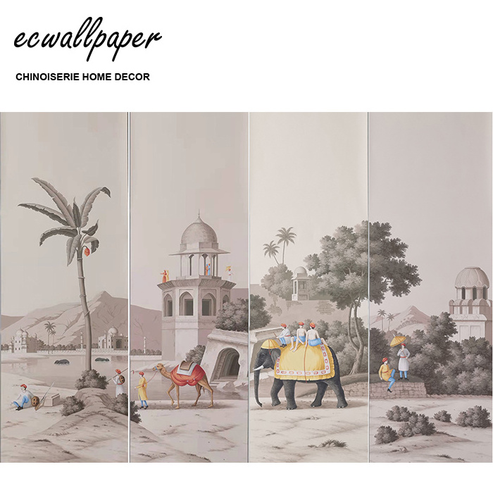 Good Price Early View Of India - Panoramic Murals Hand Painted Wallpapers