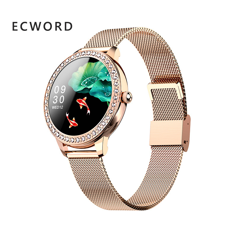 1.09 Inch Diamond Steel Watch Band Fall Detection Fitness Watch For Women Android Phones Smart Watch SN91