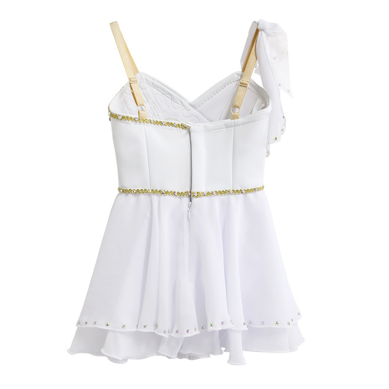 R0010 High Quality OEM ODM Adult Kids Ballet dress Ballet Skirt dress Cupid Stage Costume White And Gold Talisman