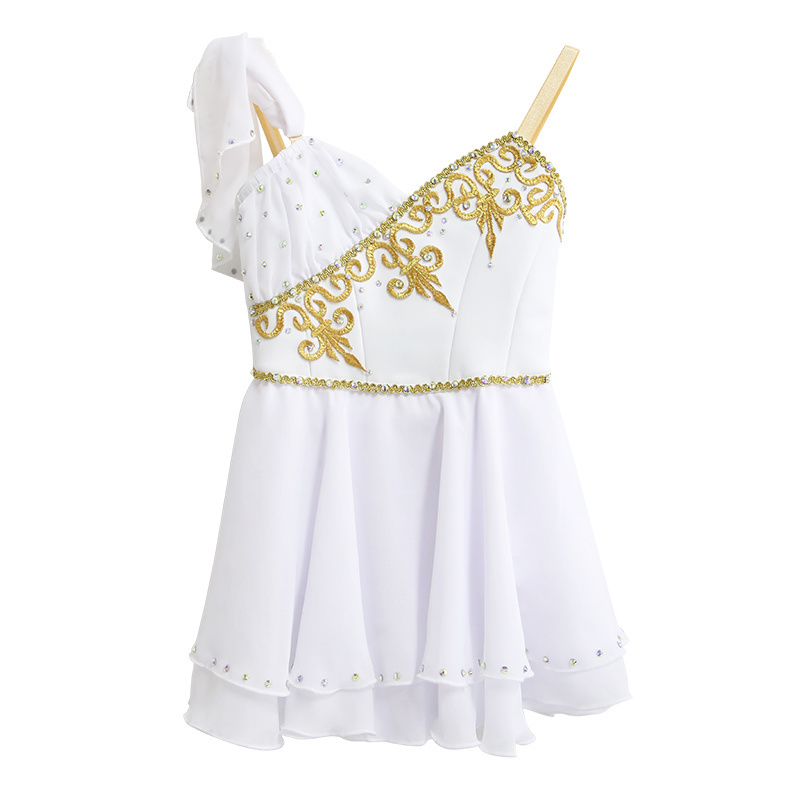 R0010 High Quality OEM ODM Adult Kids Ballet dress Ballet Skirt dress Cupid Stage Costume White And Gold Talisman