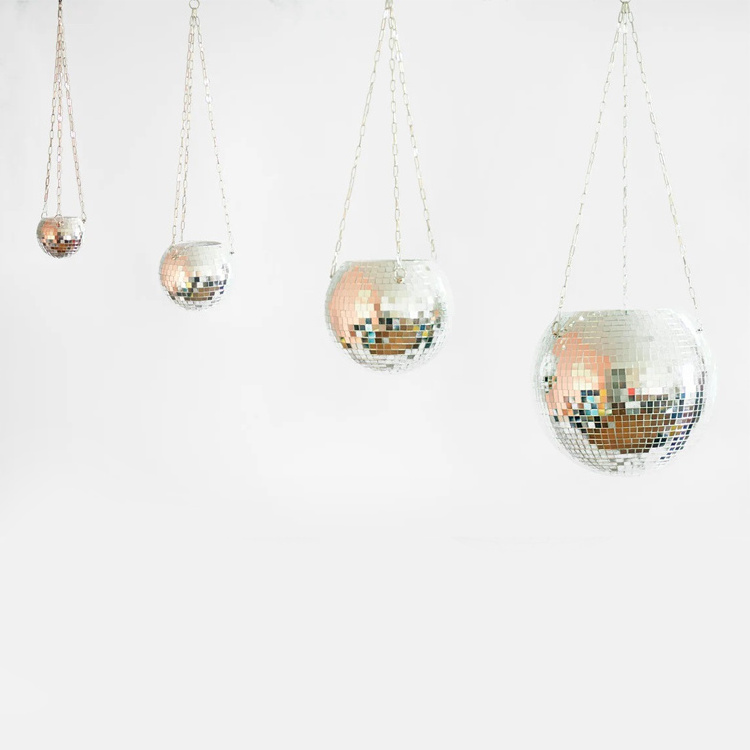 Window Decor Hanging Disco Ball Planter Basket Sun Catcher Disco Ball Plant Hanger with Base