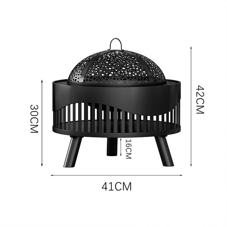 Outdoor Wood Burning Stove Fire Bowl 14 Inch Portable Smokeless Fire Pit with BBQ Mesh