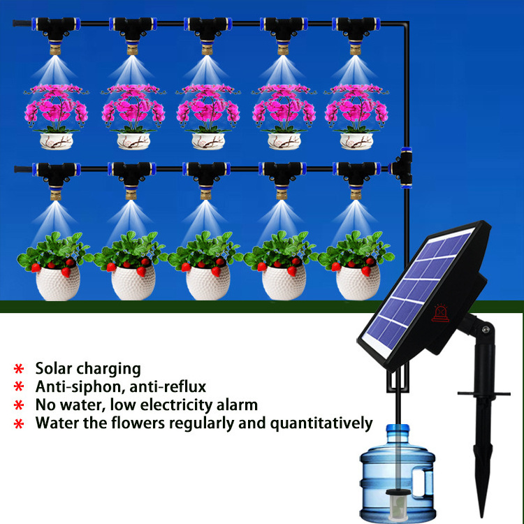 DIY Garden Watering System Save Water Solar Automatic Drip Irrigation Kits for Indoor Plants