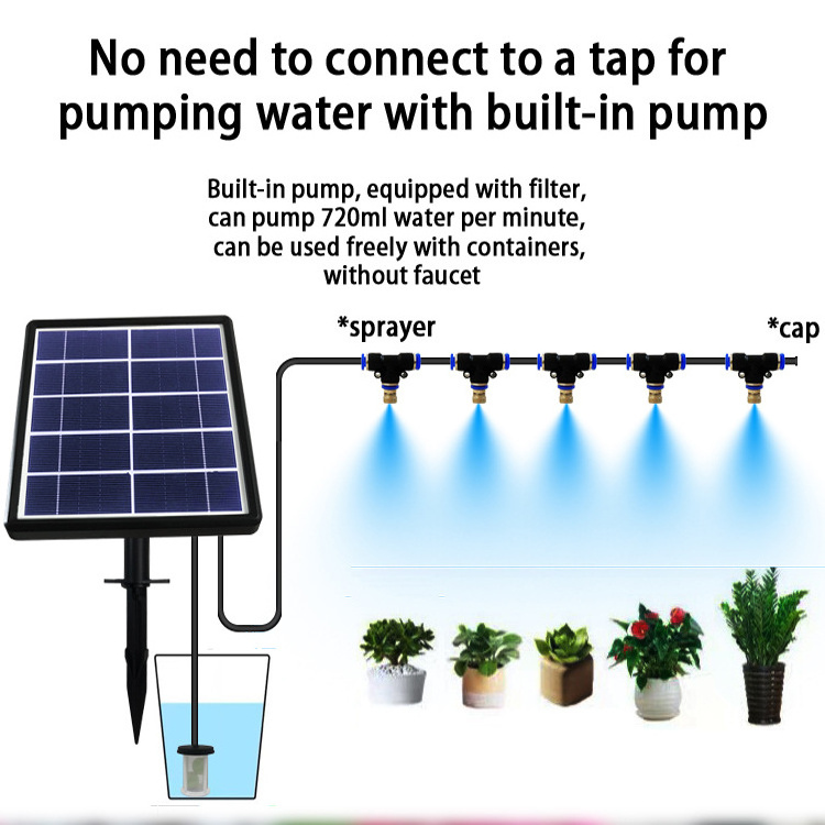 DIY Garden Watering System Save Water Solar Automatic Drip Irrigation Kits for Indoor Plants