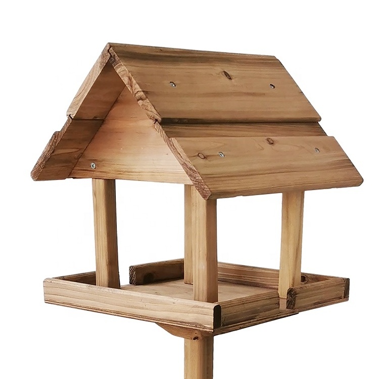 Bird House Sustainable Wooden Bird Feeder and Decorative Wooden Bird Table