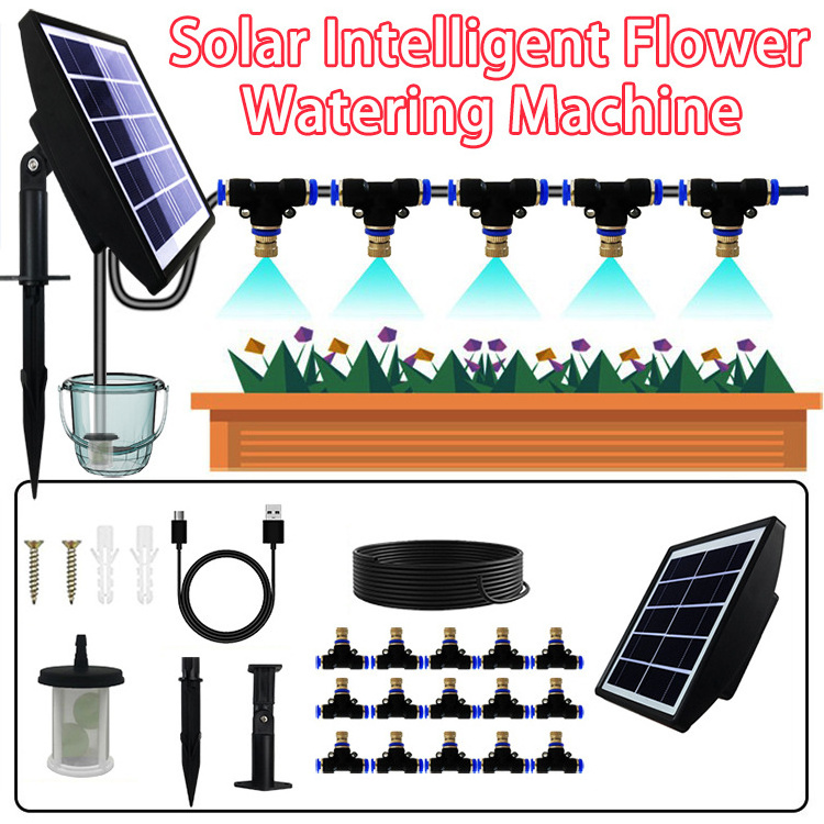 DIY Garden Watering System Save Water Solar Automatic Drip Irrigation Kits for Indoor Plants