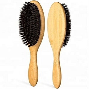 fashion natural boar bristle hair dye wooden hair brush