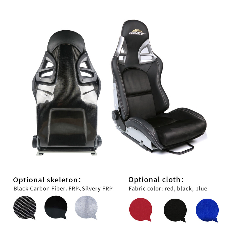 EDDYSTAR Car Sports Seat High Quality Fabric Adjustable Racing Seat Universal Racing Seat