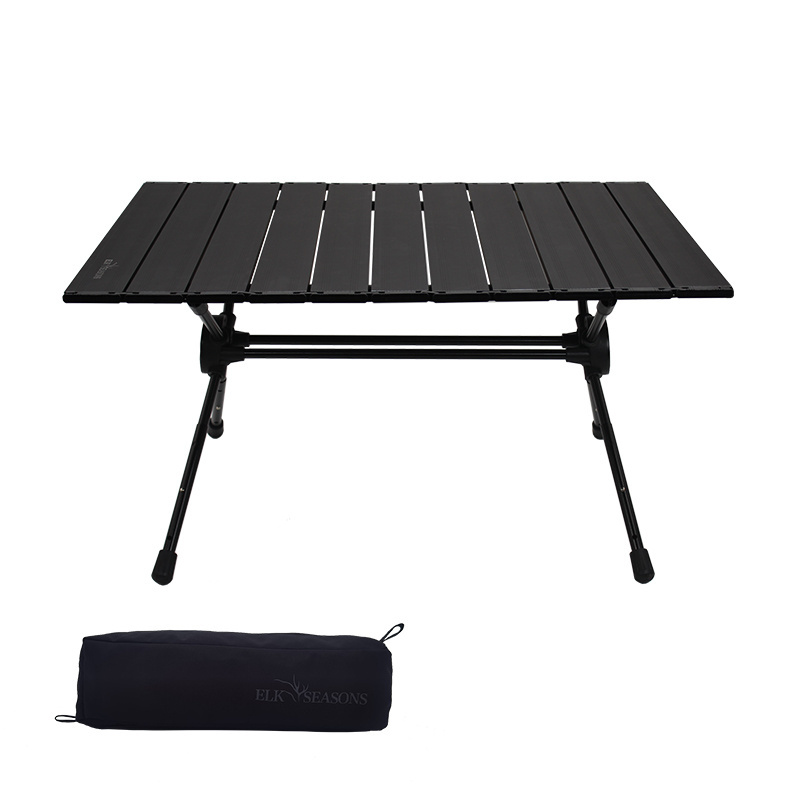 ELK&SEASONS 2023 New Design Portable Lightweight Picnic Travel Adjustable Aluminum Camping Table