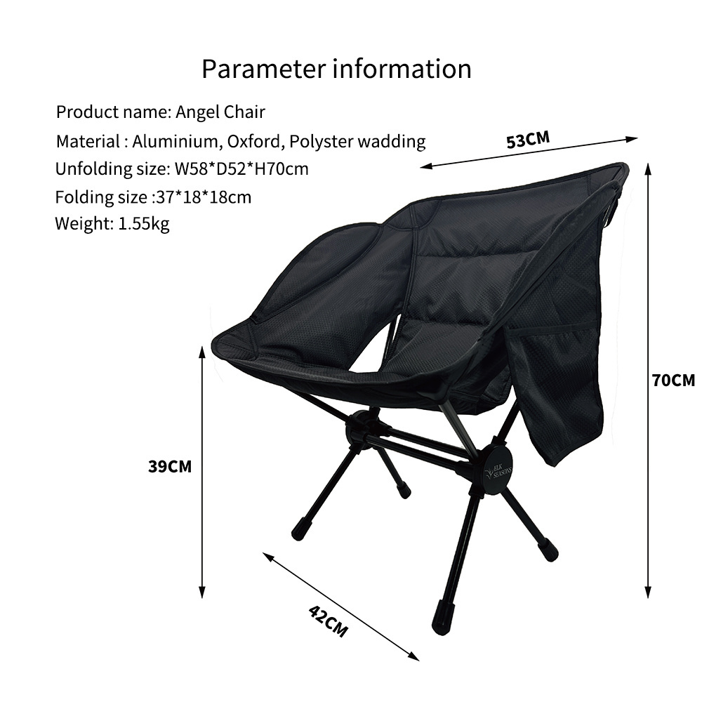 Custom Outdoor Lumbar Back Padded Expander Camping Directors Chair High Quality Heavy Duty Oversized Beach Chair