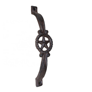 Cast Iron Rustic Texas Door Handle Antique Western Star Drawer Pull