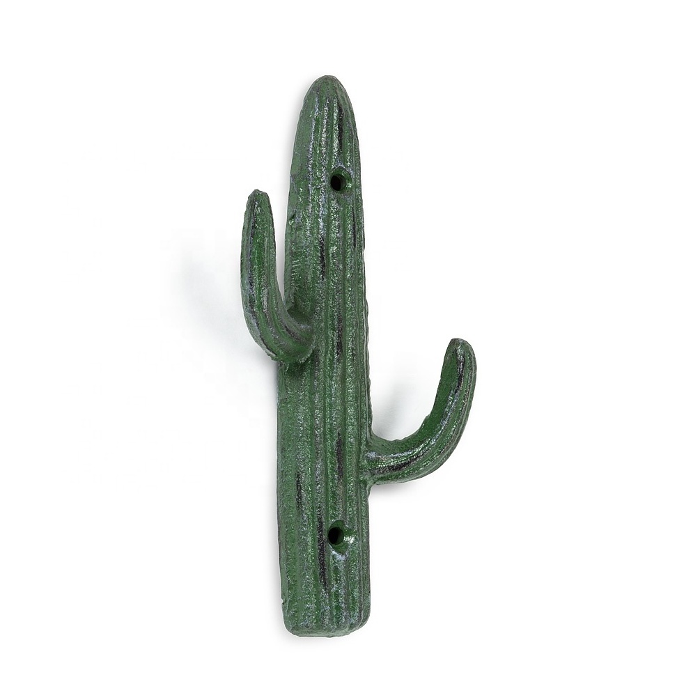 Cast Iron Cactus Hook for Wall Metal Cactus Coat Rack