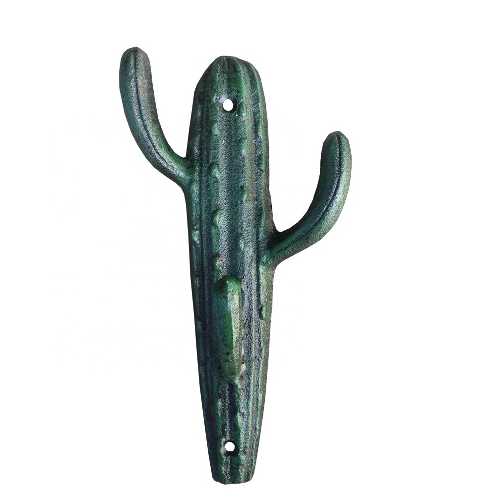 Cast Iron Cactus Hook for Wall Metal Cactus Coat Rack