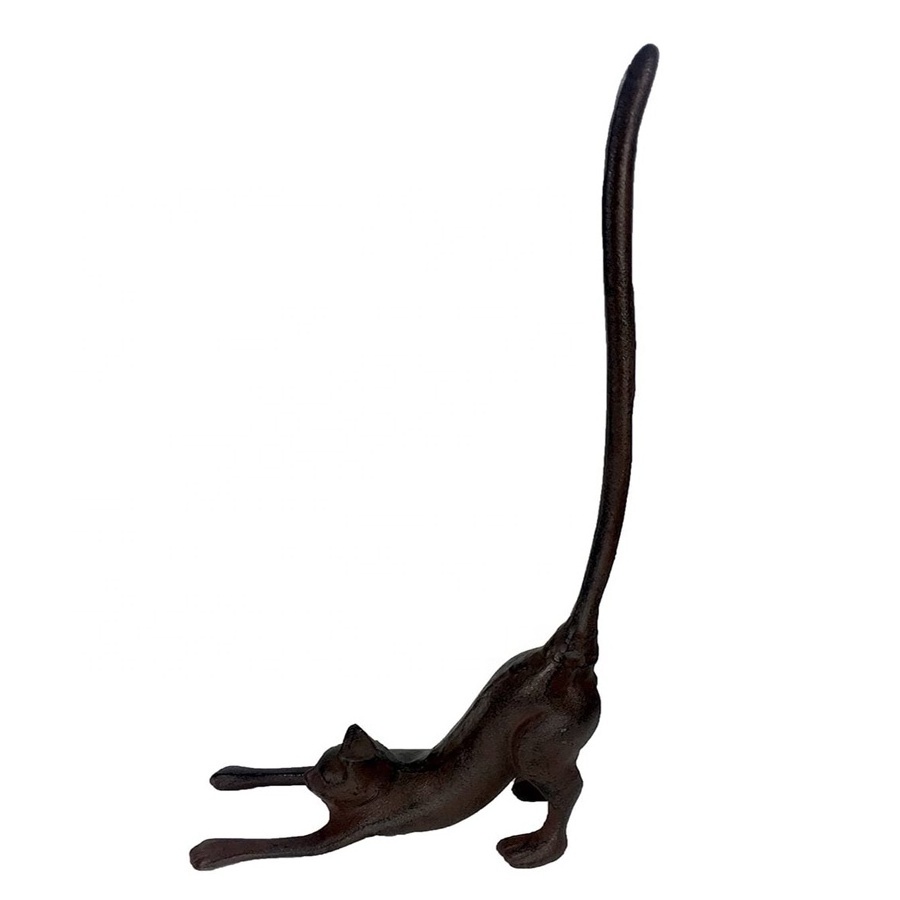 Yoga Cat Decorative Paper Towel Holder Cast iron Animal Toilet Paper Holder