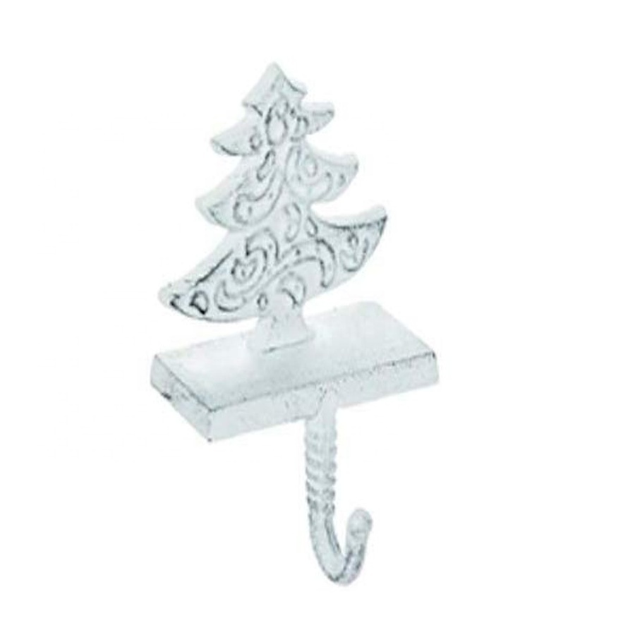 Old Bronze Christmas Tree Decorative Cast Iron Stocking Holder Hook