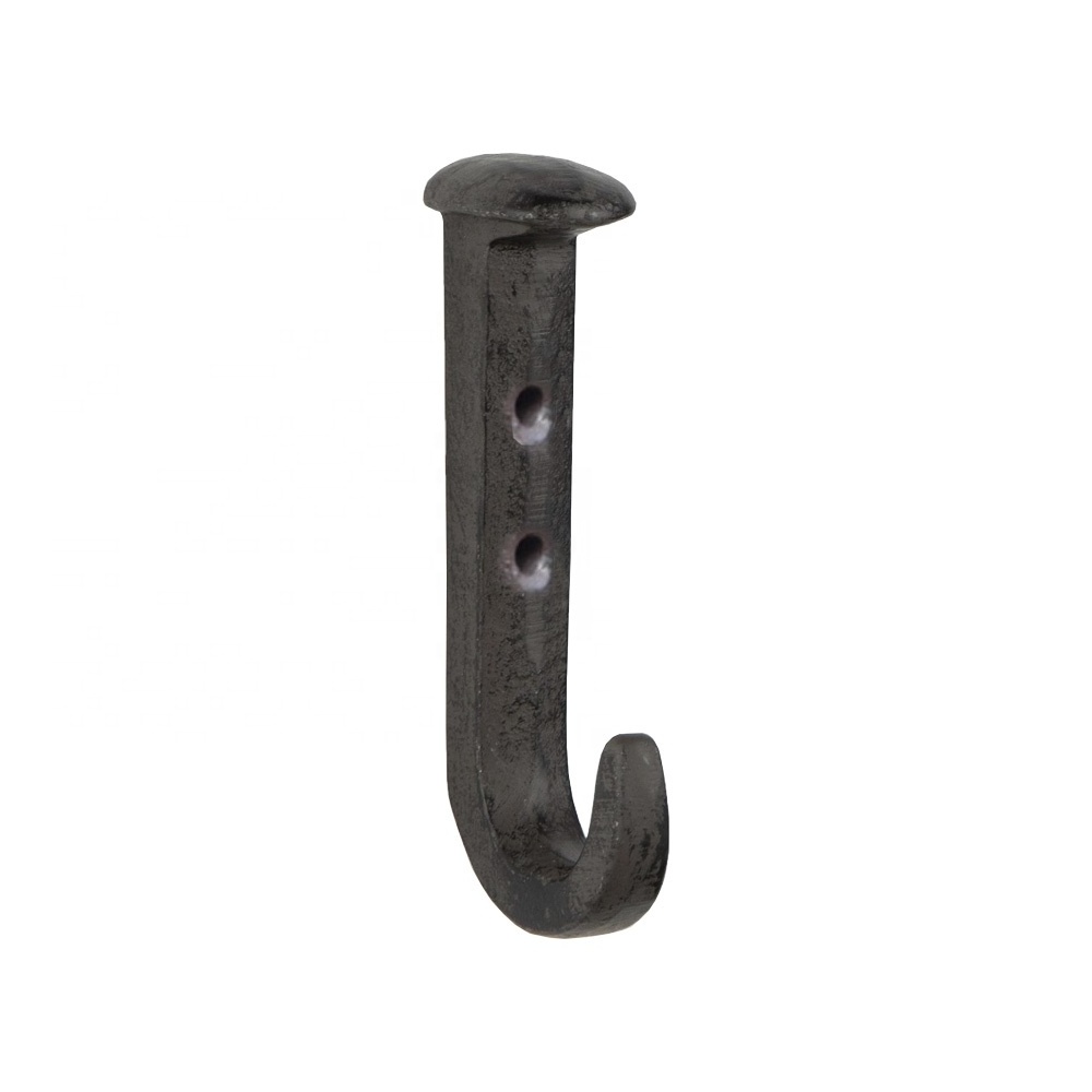 Unique Black Cast Iron Raiway Spike Wall Mount Hook