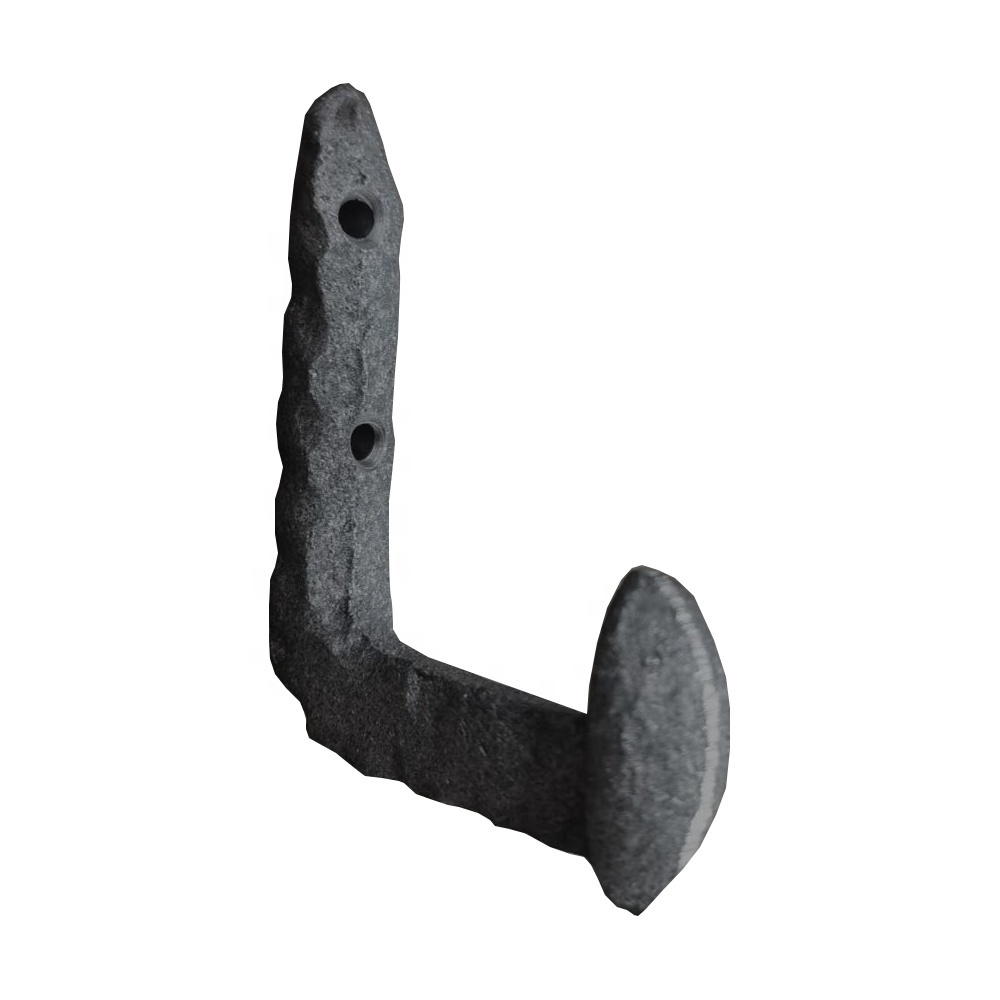 Rustic Wall Mount Cast Iron Hooks Coat Towel Bag Hat Hanger Railroad Spike Rack