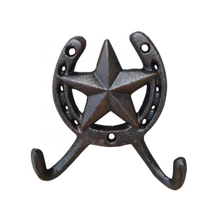 Rustic Country Wall Coat Hook Star Decorative Hook Farmhouse HorseShoe Towel Hook