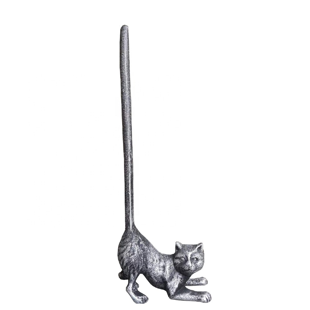 Yoga Cat Decorative Paper Towel Holder Cast iron Animal Toilet Paper Holder