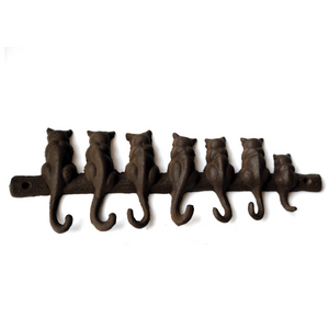 cast iron seven cats shaped hooks metal animal hooks key coat hooks for home decoration