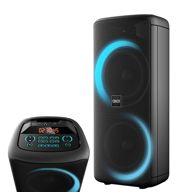 Portable Speaker Dual 10 inch Portable DJ Karaoke Professional MultimediaStereo Party Box 1000W Blue Tooth Speaker