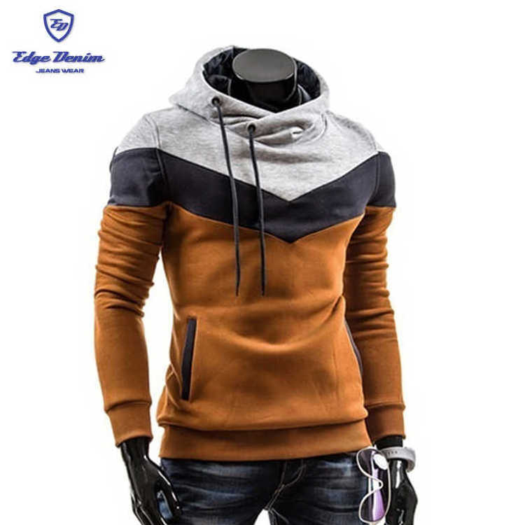 Fashion autumn hoodies men sweatshirt stitching hoodie hip hop long sleeve sweatshirt silm hoodies clothing