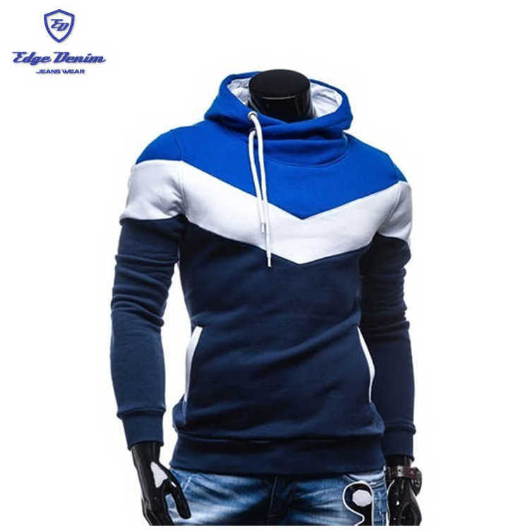 Fashion autumn hoodies men sweatshirt stitching hoodie hip hop long sleeve sweatshirt silm hoodies clothing