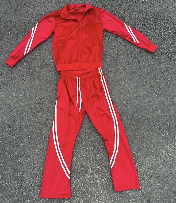 Custom Velvet corduroy track suit 2 two piece wide leg baggy flared pants and jacket velour tracksuit men