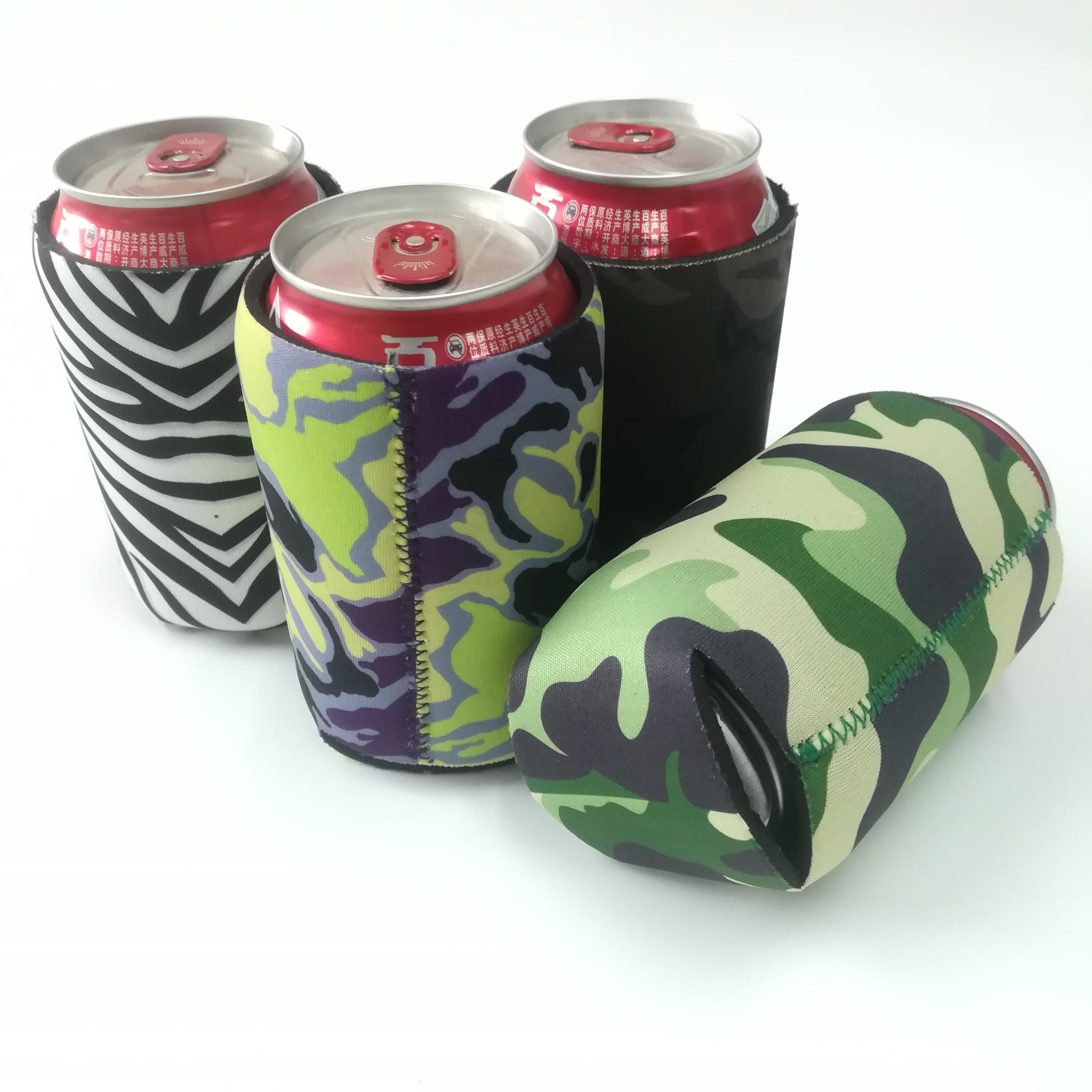 Custom Logo Printing Collapsible Insulated 12oz Can Cooler Beer Bottle Leather Koozies With Logo Foam Neoprene  Can Sleeve