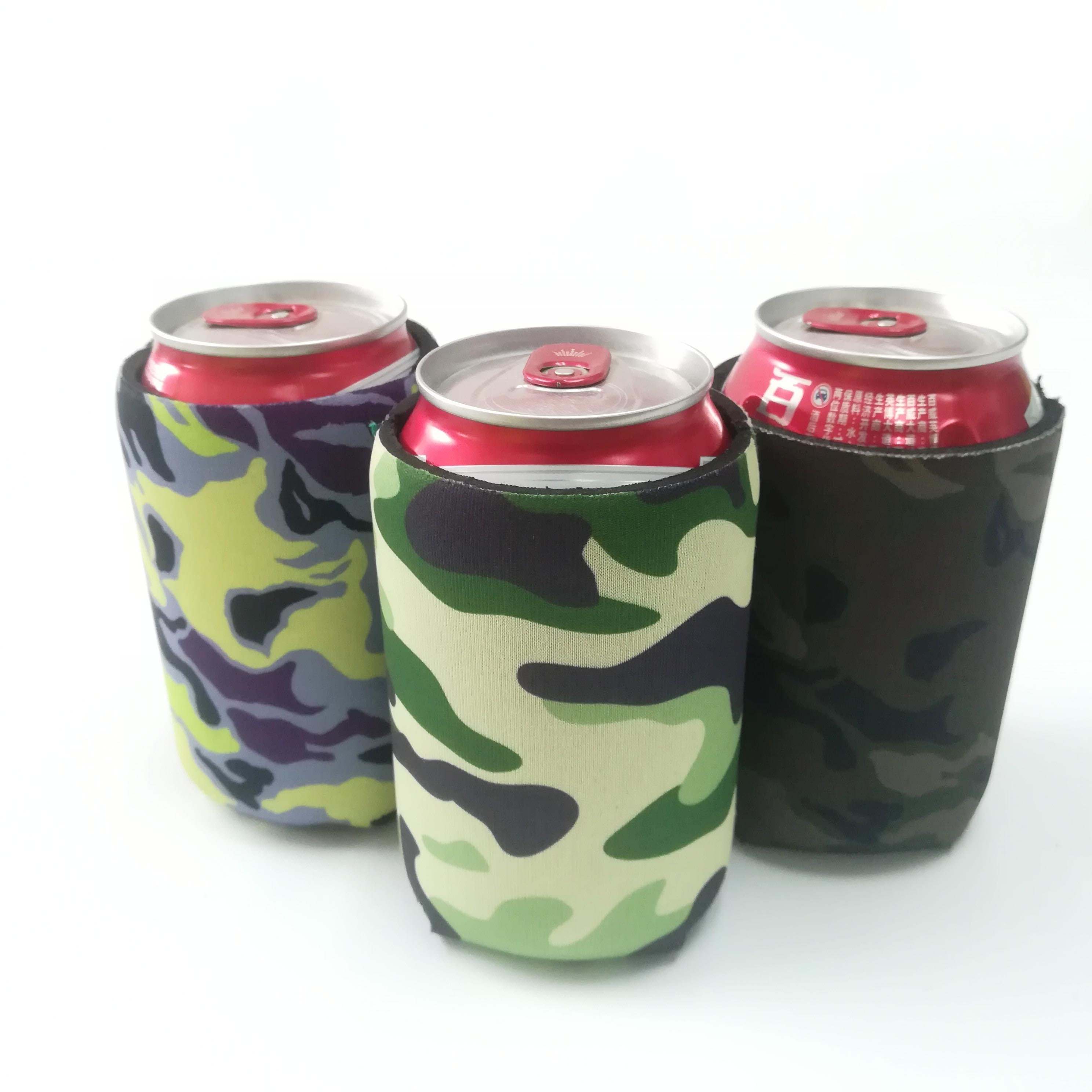 Custom Logo Printing Collapsible Insulated 12oz Can Cooler Beer Bottle Leather Koozies With Logo Foam Neoprene  Can Sleeve