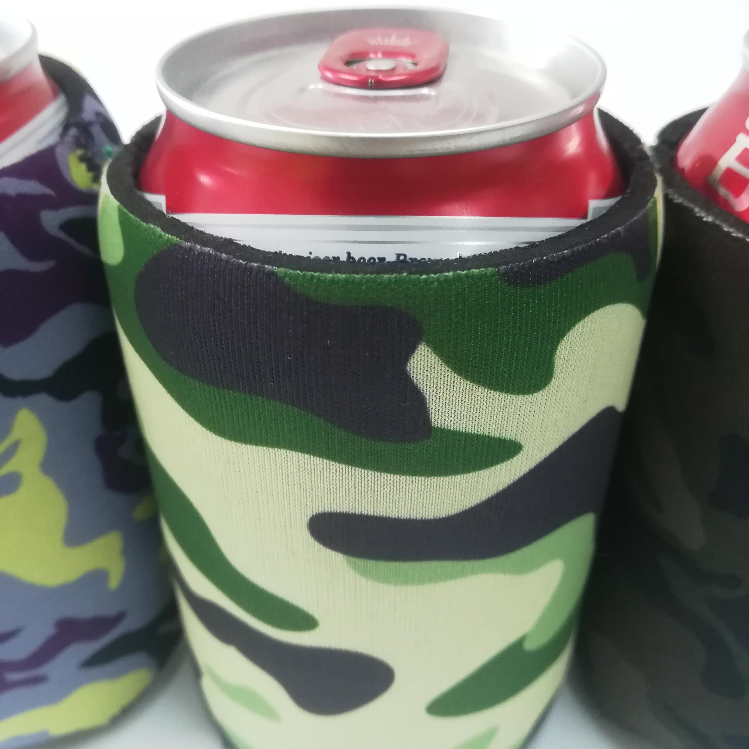 Custom Logo Printing Collapsible Insulated 12oz Can Cooler Beer Bottle Leather Koozies With Logo Foam Neoprene  Can Sleeve