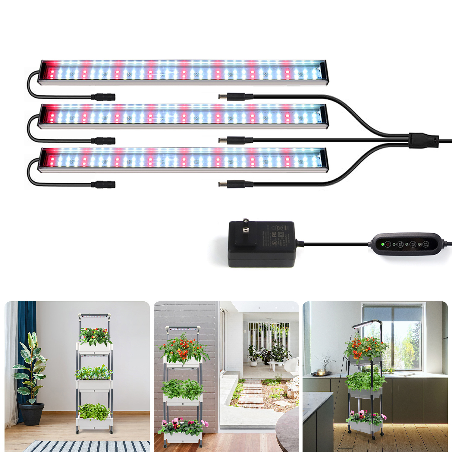 smart grow rack vertical indoor farming system with led grow light