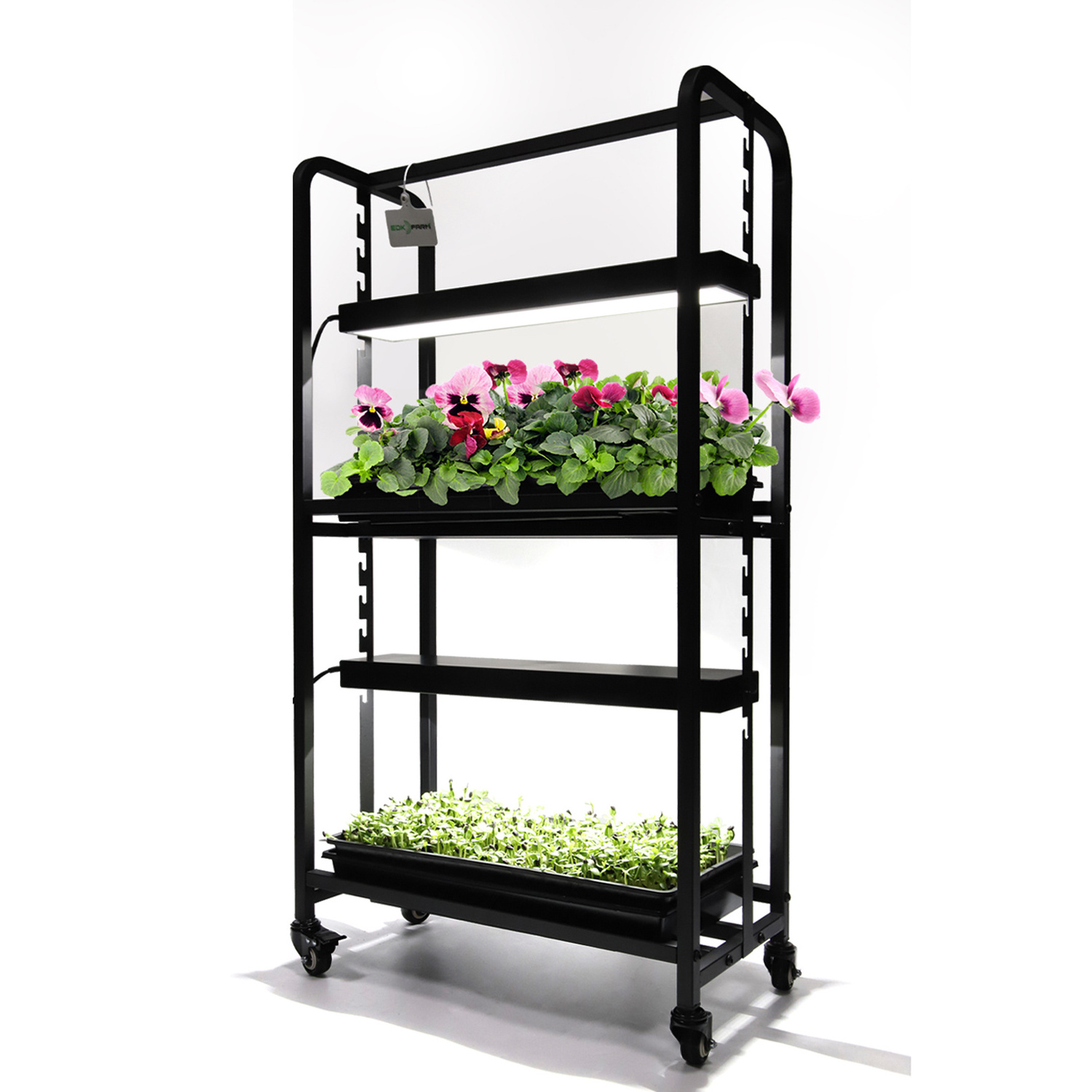 Indoor Farming Bonsai Garden Micro Greens Vegetable Vertical Growing Rack With Led Grow Lights