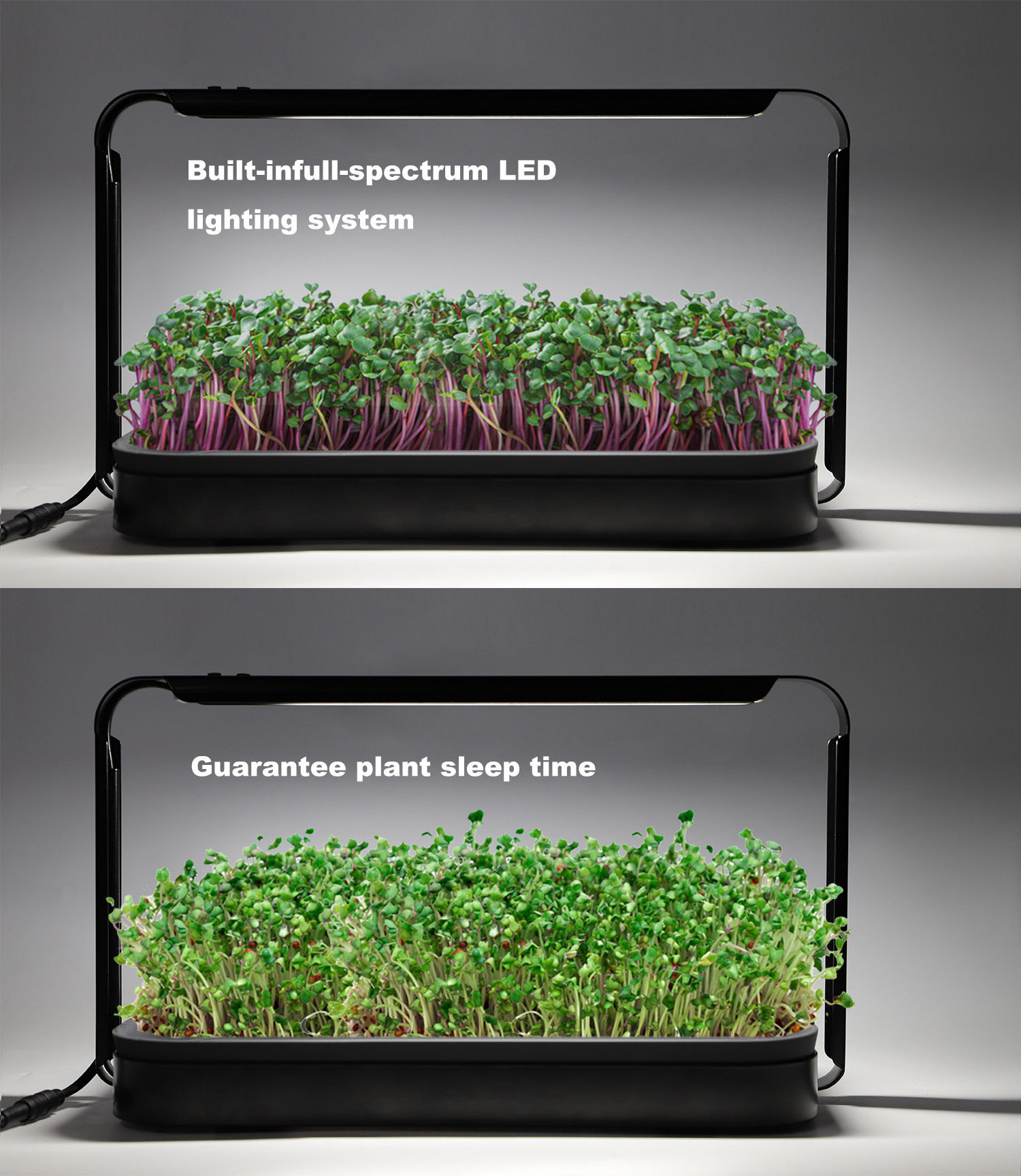 Smart Hydroponic Microgreens Trays Indoor Propagation Garden Germination Kit Kitchen Desk Led Light Growing System For Home Use