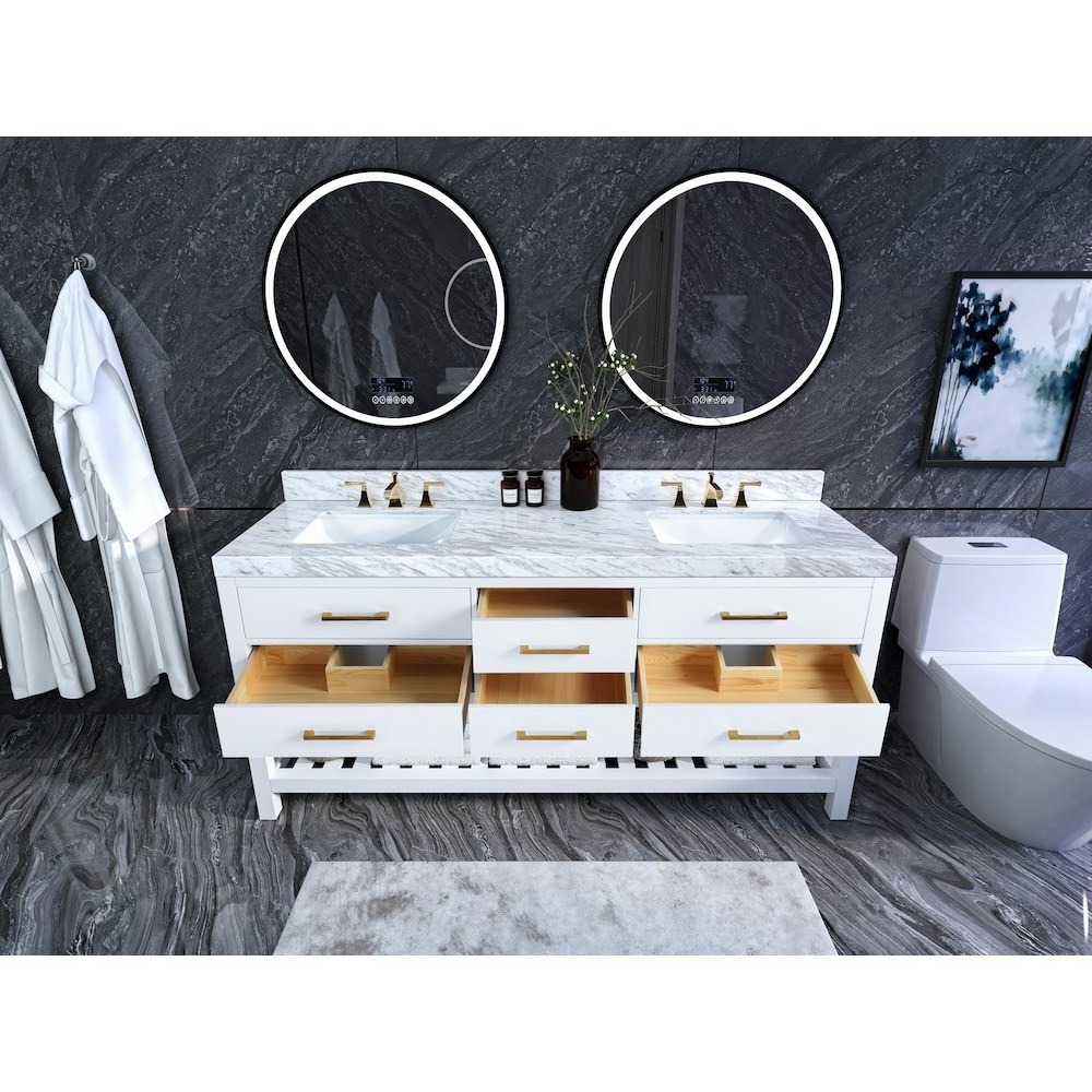 American Antique Style White Bathroom Vanity with golden handles sanitary ware bathroom vanity with ceramic sink hot selling