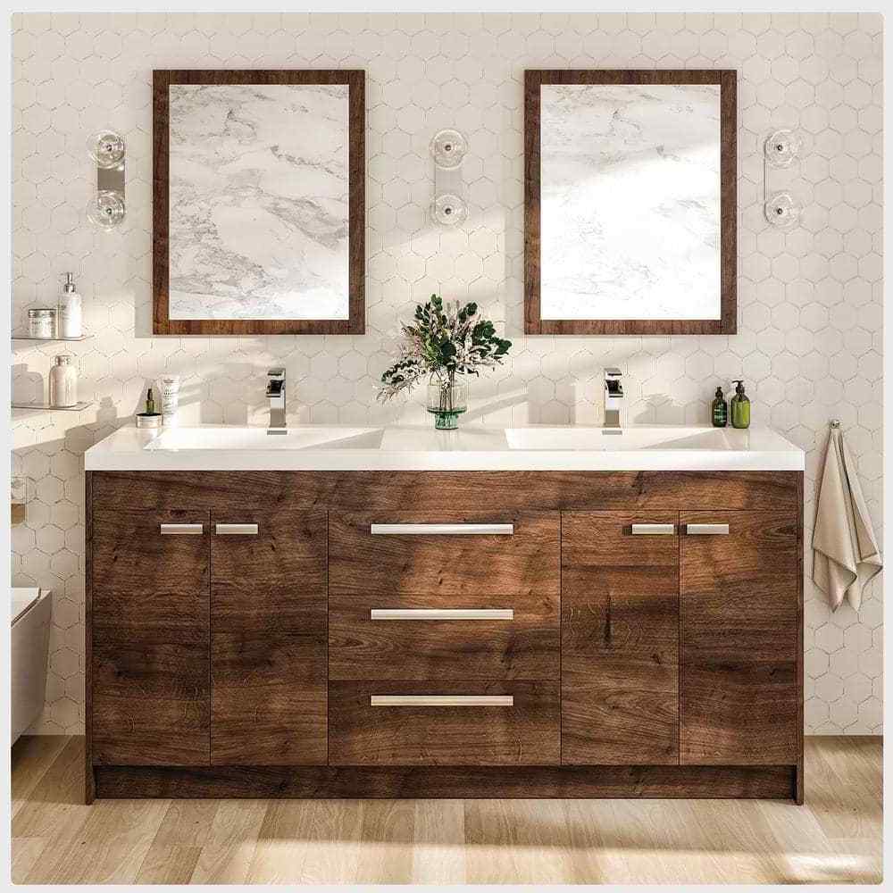 72 inch Rosewood  bathroom vanity set modern vanity bathroom retro style hot selling Chinese manufacturer bathroom vanities