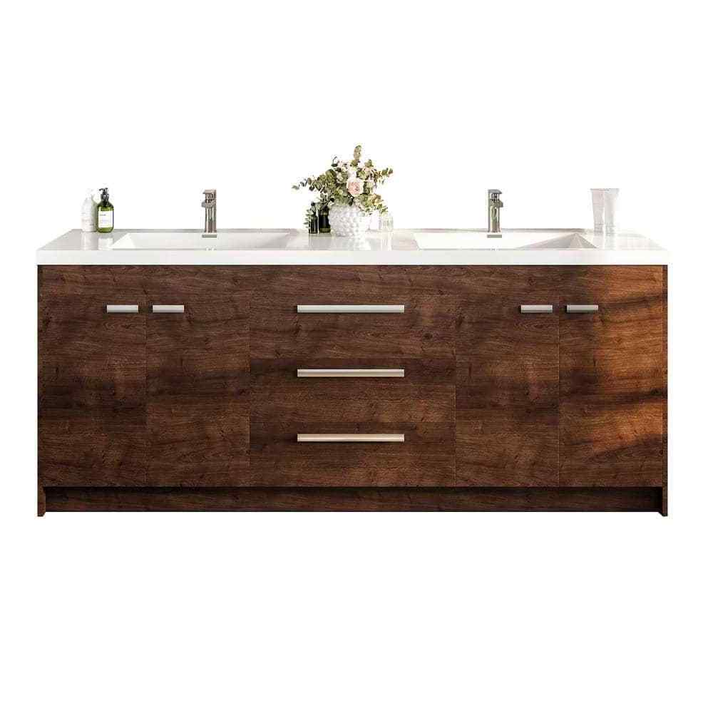 72 inch Rosewood  bathroom vanity set modern vanity bathroom retro style hot selling Chinese manufacturer bathroom vanities