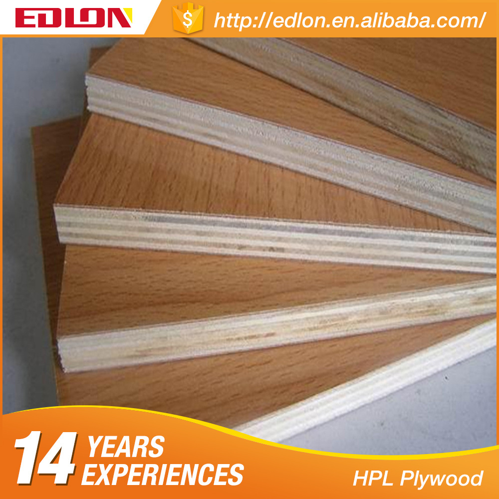 Edlon Wood Products formica plywood sheet 9mm 12mm 15mm 18mm waterproof grade melamine coated waterproof HPL Laminated Plywood