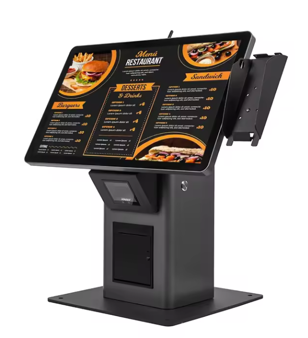 21.5-inch Kiosk Self Check Kiosk Hotel Restaurant Supermarket All in One Double Sided Touch Screen Self Payment Kiosk