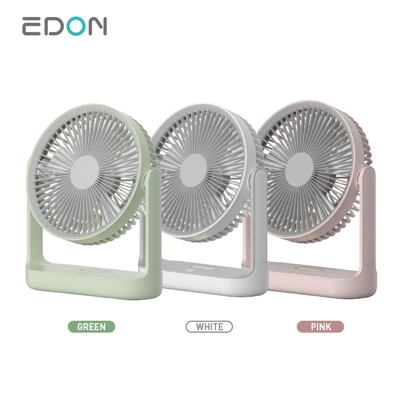 EDON Usb Rechargeable Battery Personal Cooling Fan Small Portable Table Fan Wall Mounted Ceiling Fan For Travel Office Household